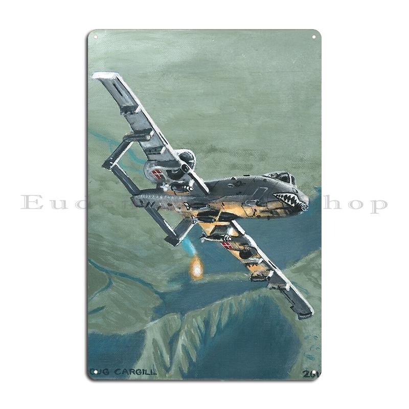 A-10 Warthog Design by Zane A10 Warthog Fairchild Thunderbolt USAF Fighter Aircraft Metal Create Living Room Pub Tin Sign Poster