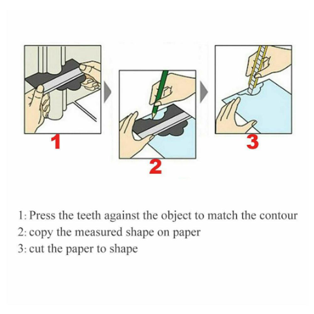 Konturmessgerät ABS-Kunststoff Multifunktionales unregelmäßiges Lineal HolzbearbeitungsmesswerkzeugBlau