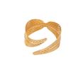 2PCS Geometric Crossing Leaves Cuff Bangles Ring for Women Holiday Fashionable Retro Metal Opening Bracelet Ring Zircon Set
