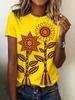 Summer Ethnic Floral 3D Print T-Shirts Women's Streetwear Round Neck Short Sleeve T Shirt Tees Harajuku Y2K Tops Female Clothing