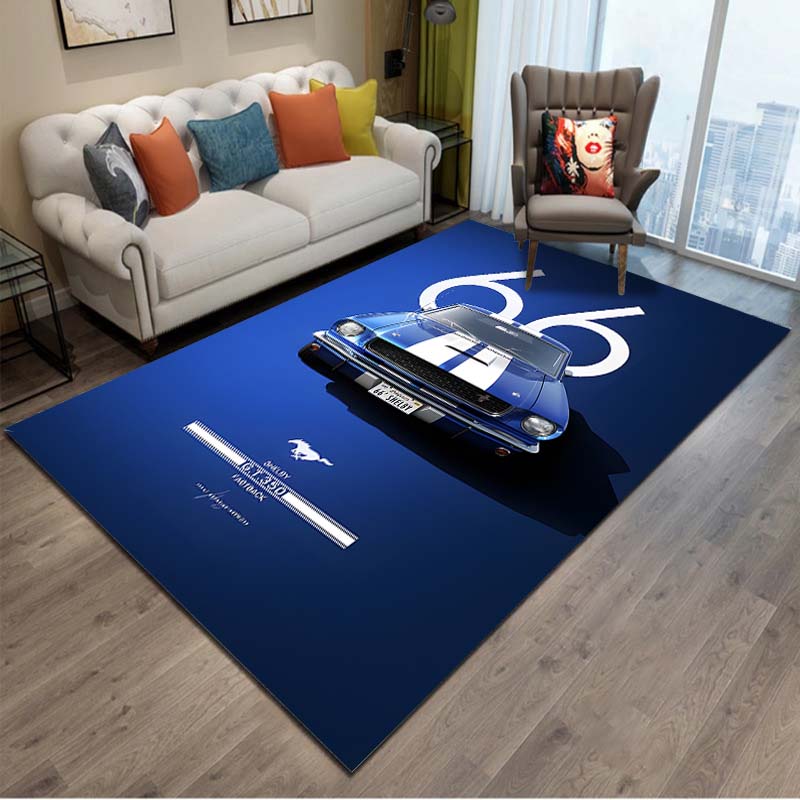 Old School Muscle Car Pattern Cool Area Rug Carpet for Living Room Anti-slip Rug Camping Picnic Mat Yoga Mat Kid Bedroom Decor