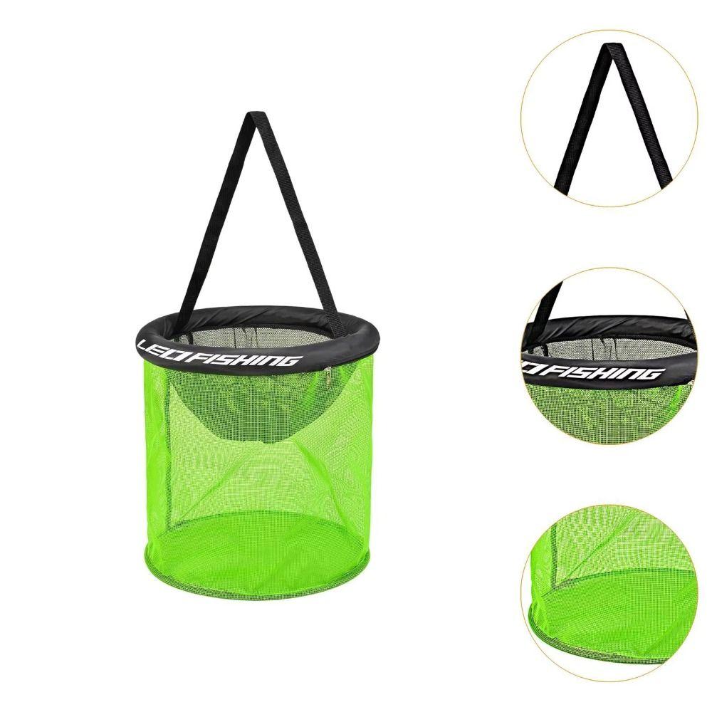 Durable Mesh Foldable Fishing Basket Bait Container Live Fish Net Shrimp Keeper