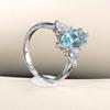 BELLA BOX Partysu Style Women Ring Sky Blue Oval Zircon Stylish Wedding Ring Fine Gift For Girls Rings