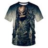MINISO 3D Printed Movie "Predator" Alien Killer Men's T-shirt Cartoon Harajuku Fashion Adult Short Sleeved Round Neck Top Clothing
