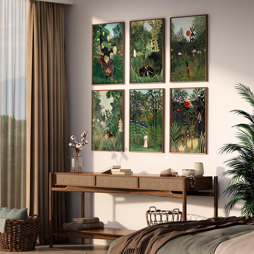 Famous Henri Rousseau Landscape Canvas Painting Modern Forest Posters and Prints Wall Art Picture for Living Room Home Decor