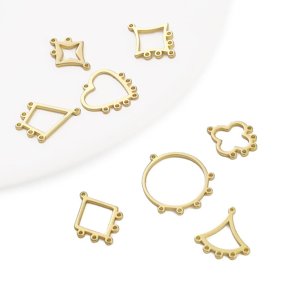 Měděný vějířovitý přívěsek ve tvaru diamantu Love Plum Blossom Geometry Přívěsek pro domácí výrobu šperků Příslušenství