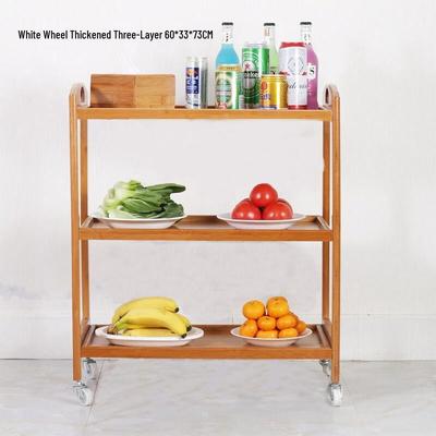 Versatile 3-Tier Bamboo Utility Cart