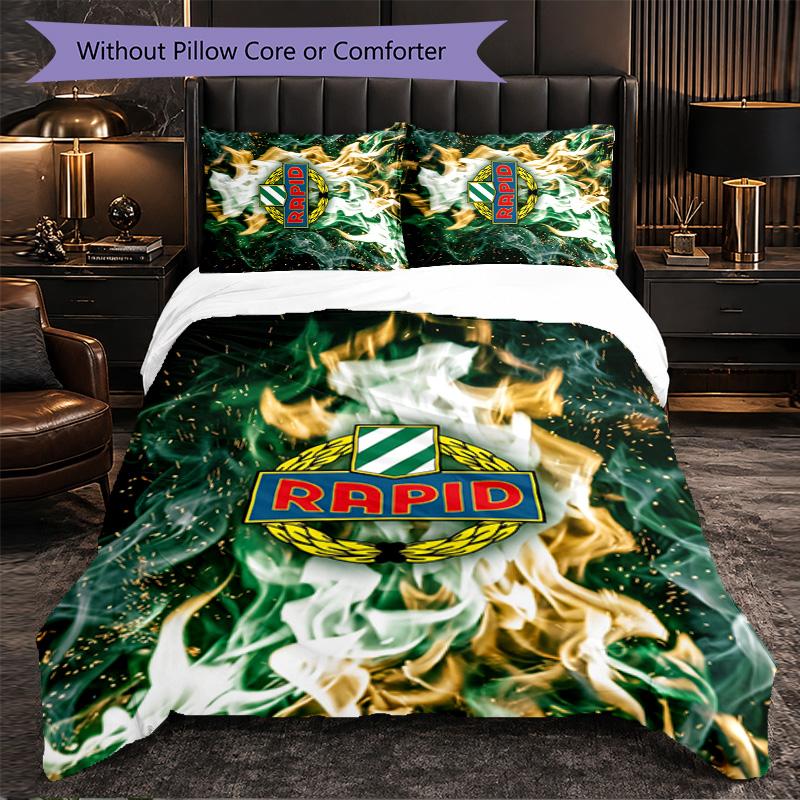 Rapid Wien FC Themed Bedding 3Pcs Duvet Cover Set Decorative Bed Linen For Teen Room Home Decoration
