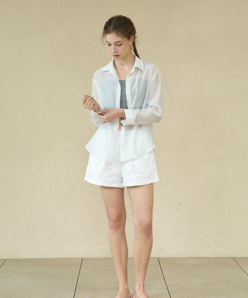 WIOE Masha Cotton Banding Shorts_White