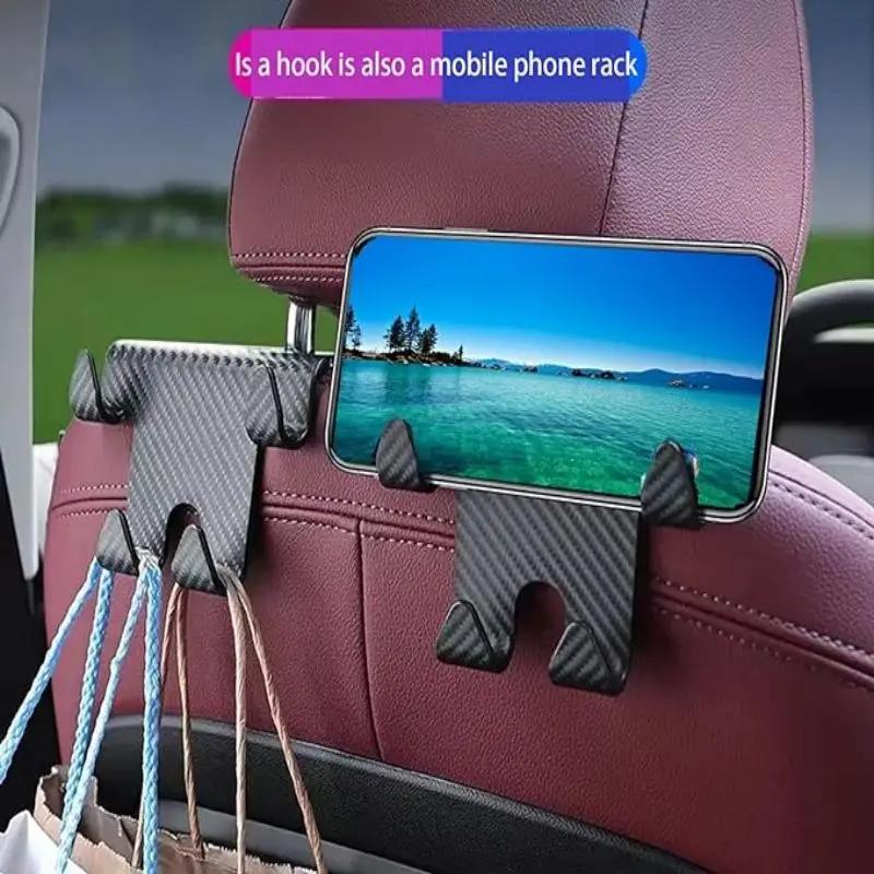 Car Backseat Organizer – Phone Hanger & Storage Hook for Auto Seats, Keeps Car Interior Tidy (Interior Accessory)