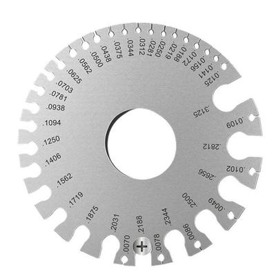 652F Edelstahl 0-36 Rund AWG SWG Drahtstärke Dickenmessung Blechdurchmesser Metallmaschinist Messplatte Lineal