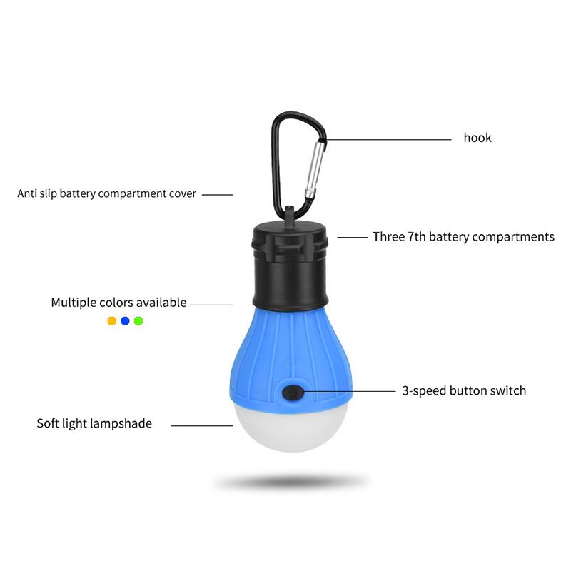 Camping Lantern Outdoor Light Battery Powered Lights Multicolor Waterproof Lighting Mini Portable Led Lamp Bulb Emergency Light