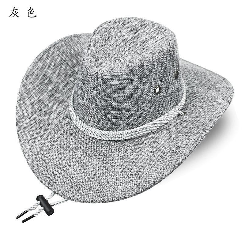 Hat Men's Big Eaves Sun Hat Outdoor Beach Hat Sun Hat Men's Hat Mountaineering Hat Panama Cowboy Hat