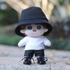niannyyhouse 15cm Plush Doll Clothes Set: Hat, T-Shirt, and Pants, 3-Piece Set Includes Fisherman's Hat, White T-Shirt, and Jeans, Cotton Doll Clothes