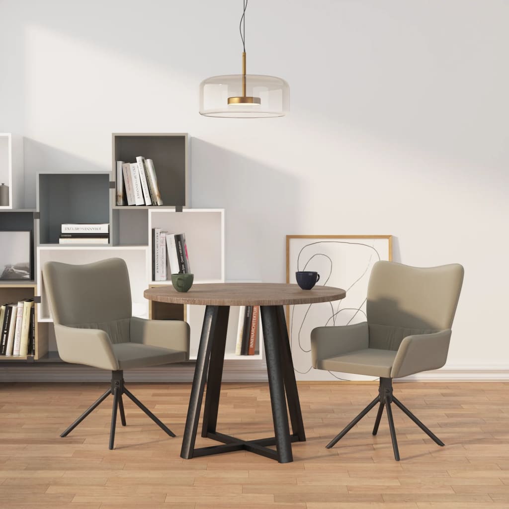 Dining Chairs 2 Pcs Swivel Light Grey Velvet