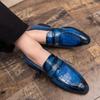 Shoes Men Leather Original Italian Classic Blue Penny Loafer Red Dress Shoes Man Male Wedding Formal Flats Shoes for Men