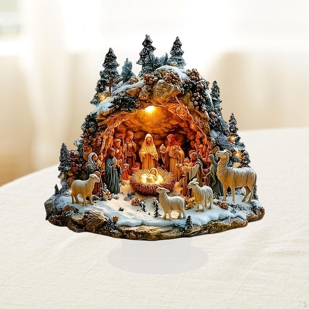 2D Jesus Acrylic Sign Craft Gift Accent Ornament Plate with Stand for Indoor Office Living Room