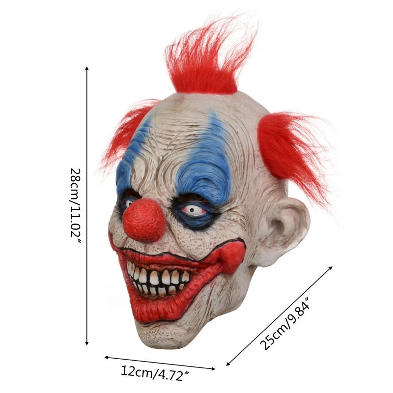 Horrible Clown Full Face Latex Helmet Creepy Costume Prop for Masquerade