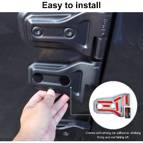 8PCS Door Hinge Cover Trim Accessories for 2018-2024 2025+ Jeep Wrangler JL JLU 2020-2024 2025+ Jeep Gladiator JT (Matt Black)