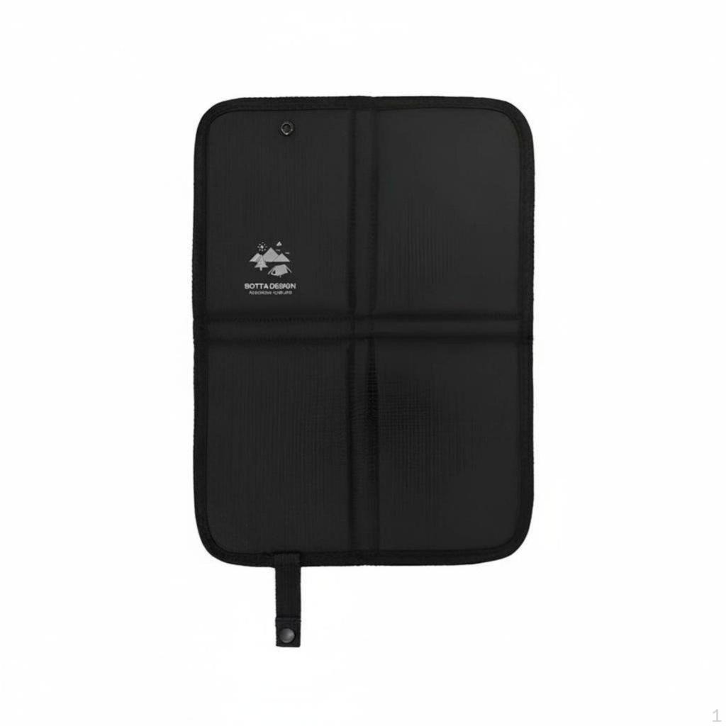 Folding Seat Pad, Portable Outdoor Mat, DualSided, AllSeason Travel, Minimalist Style Black