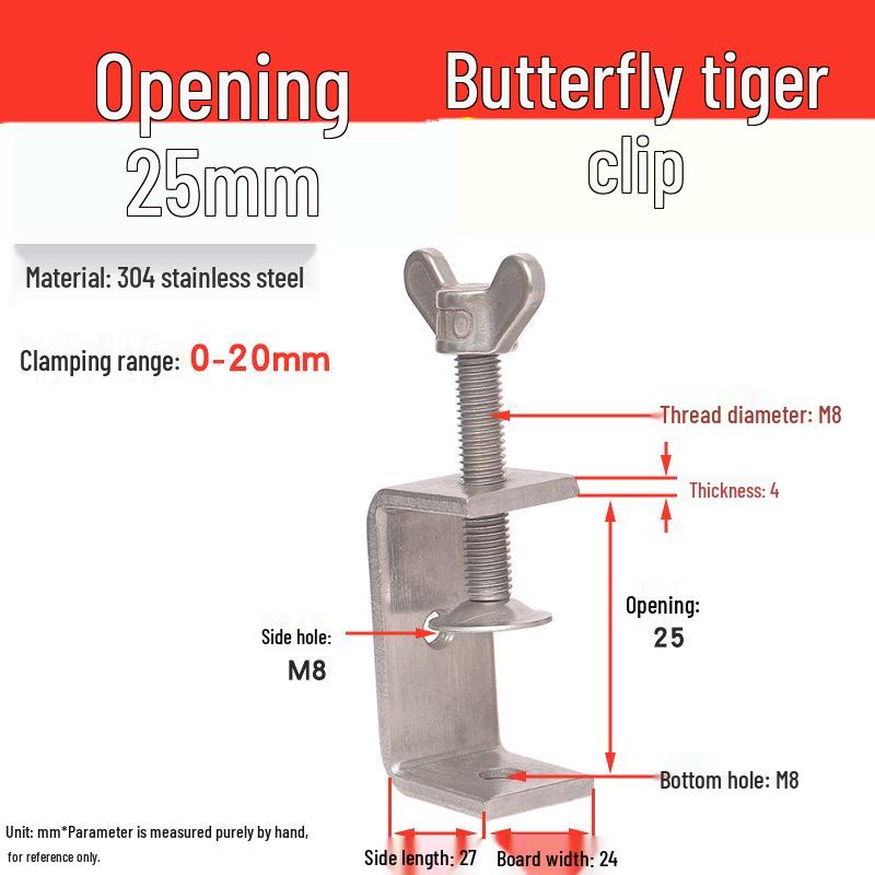 304 Stainless Steel U-Clamp Tiger Clamp with Hand-Tightened Eyebolt