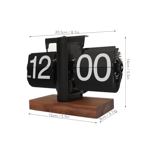 Vintage Retro Digital Flip-Down Clock, Battery-Operated, Easy To Read, Smooth Base, Polished Surface, Versatile Placement (Black)