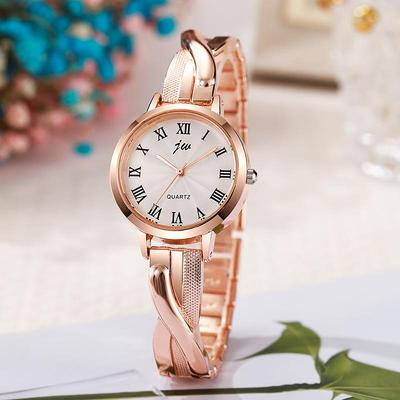 Damen Armbanduhr Römische Ziffern Zifferblatt Quarzwerk Elegant für den Alltag