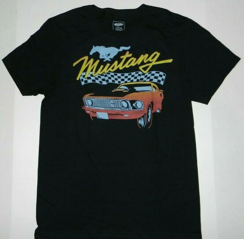 Ford Mustang Symbol Classic Logo Black T-Shirt New