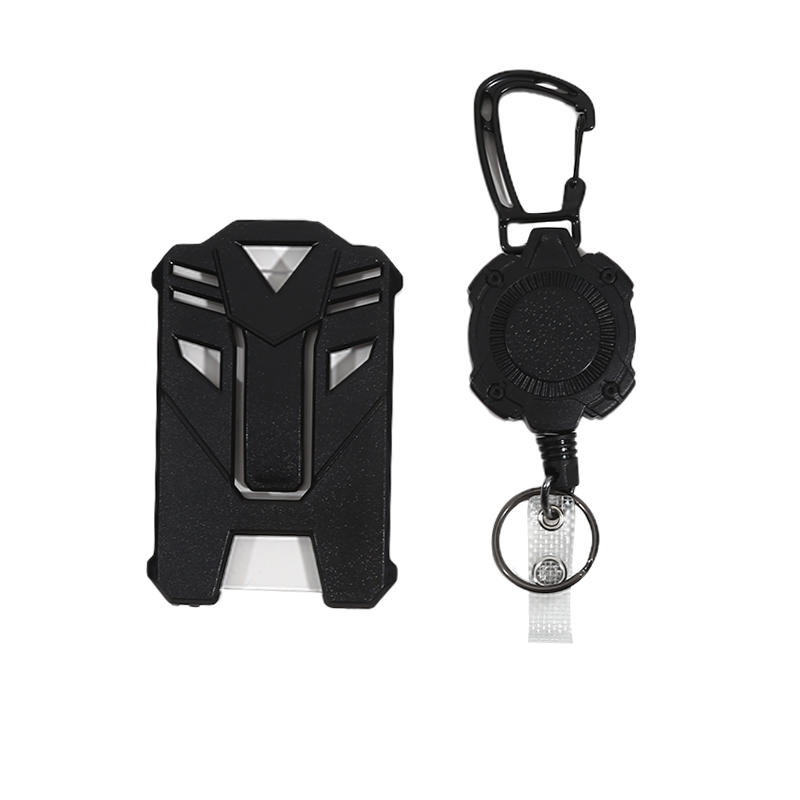 Heavy Duty Retractable Keychain Badge Clip ID Reel Chain Holder Outdoor Steel Wire Spring Rope Card Clip Carabiner Outdoor Key Card Cover Case Bags