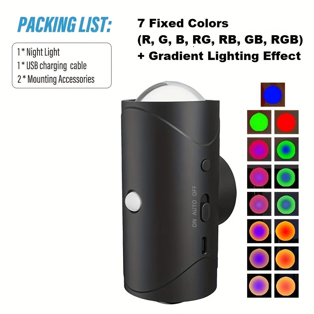 

Smart Motion Sensor Night Light,RGB Color Changing LED Mood Lamp,Type-C,Magnetic Mount for Bedroom,Desk,Closet,Bathroom,Hallway 1Pack чорний