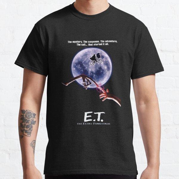 Novelty ET The Extra Terrestrial E.T. T-Shirts for Men Crewneck 100% Cotton T Shirt Short Sleeve Tee Unique Clothes for Male