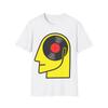 Vinyl Album Head T-Shirt, Funny Music Fan Cartoon Style Regular Fit Graphic Tee
