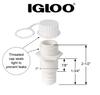 Igloo Cooler Box Replacement Drain 00024011 Plug, Shredded,