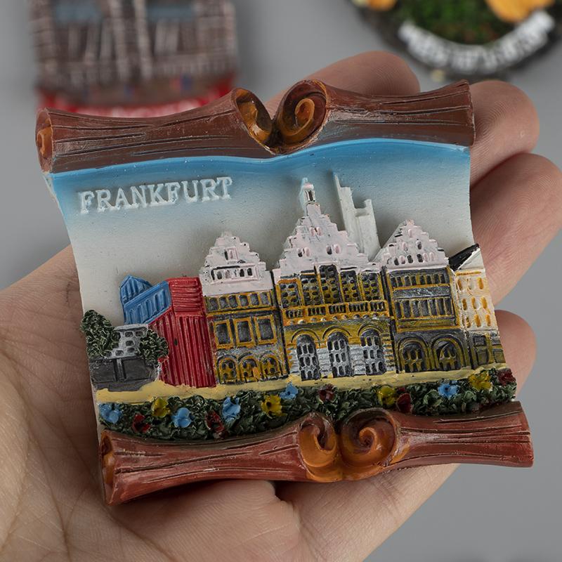 Deutscher Kühlschrankaufkleber Berlin Frankfurt Architektur Tourismus Souvenir Magnetaufkleber 3D dreidimensionale Luxemburg Mun