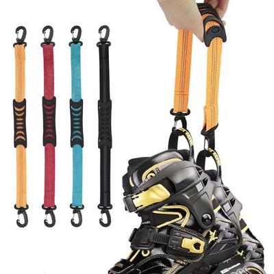 Shoe Lifting Device with Hand-Held Strap and Shoulder Carry Capability for Outdoor Roller Skates.
