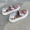 Summer New Men's Graffiti Printing Pattern Canvas Shoes Breathable Casual Slip On Walking Sneakers Footwear Flats