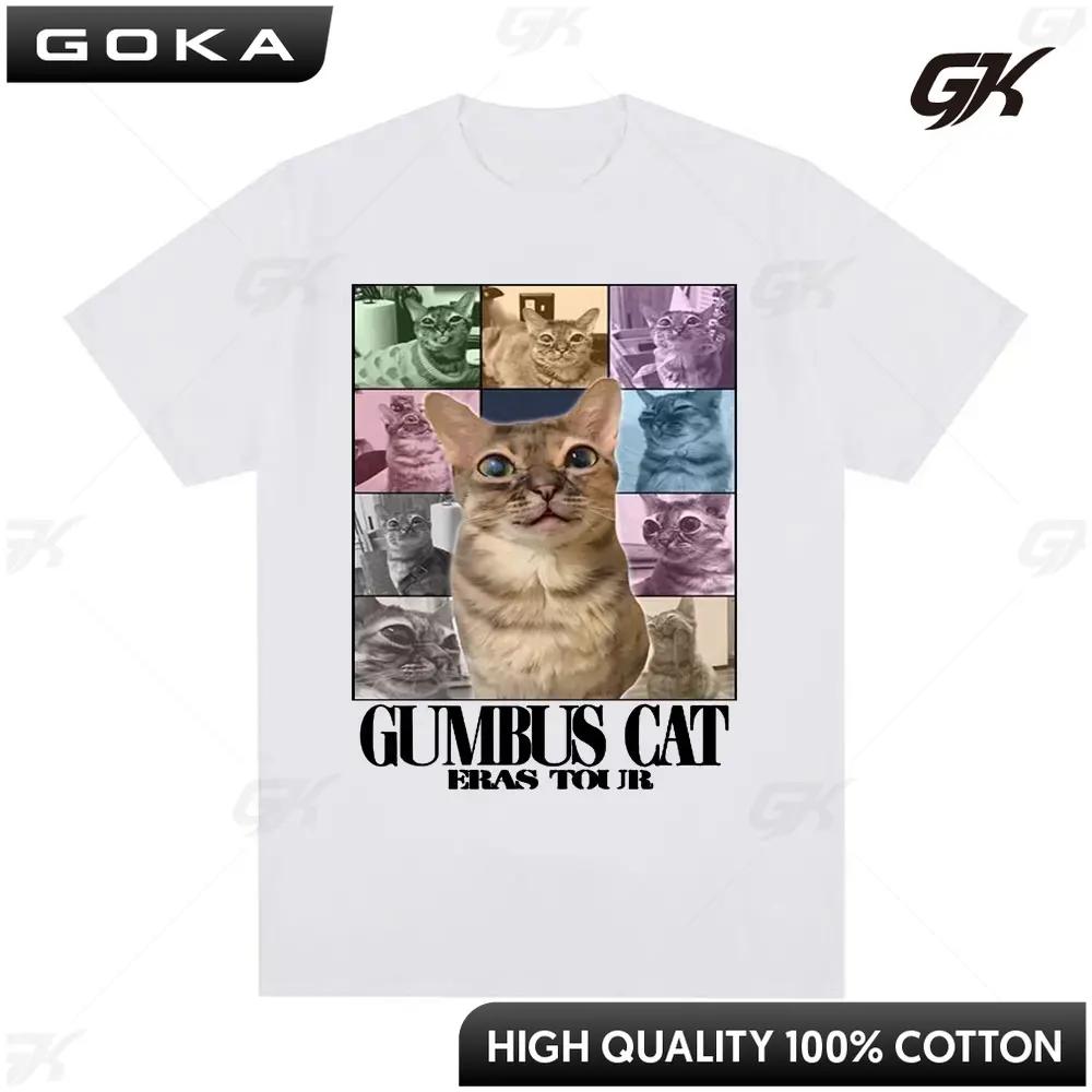 Gumbus Cat Eras Tour Meme Casual Humor Apparel Graphic Printed T Shirts Hip Hop Oversized Short Sleeve Tshirt Tops