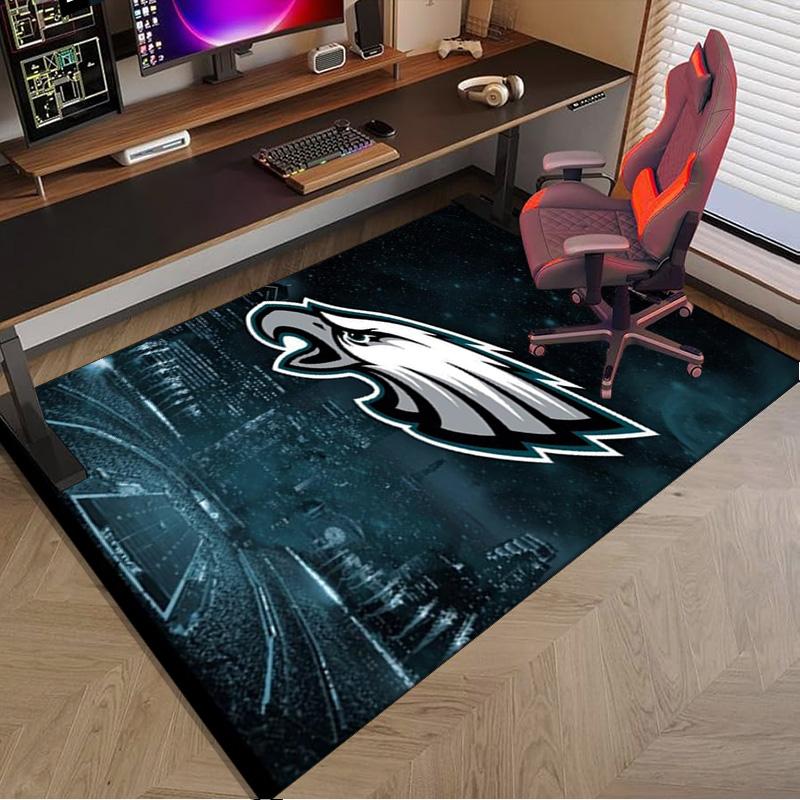 Philadelphia Eagles Nachtspiel Bereichsteppich für Büro, Stuhlunterlage, Dekorteppich Wohnzimmer Matte, Große Größe Fan Geschenke Weihnachtsgeschenke