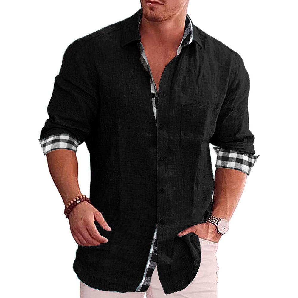2026 Men's Long Sleeve Casual Cotton Linen Shirt - European & American Style