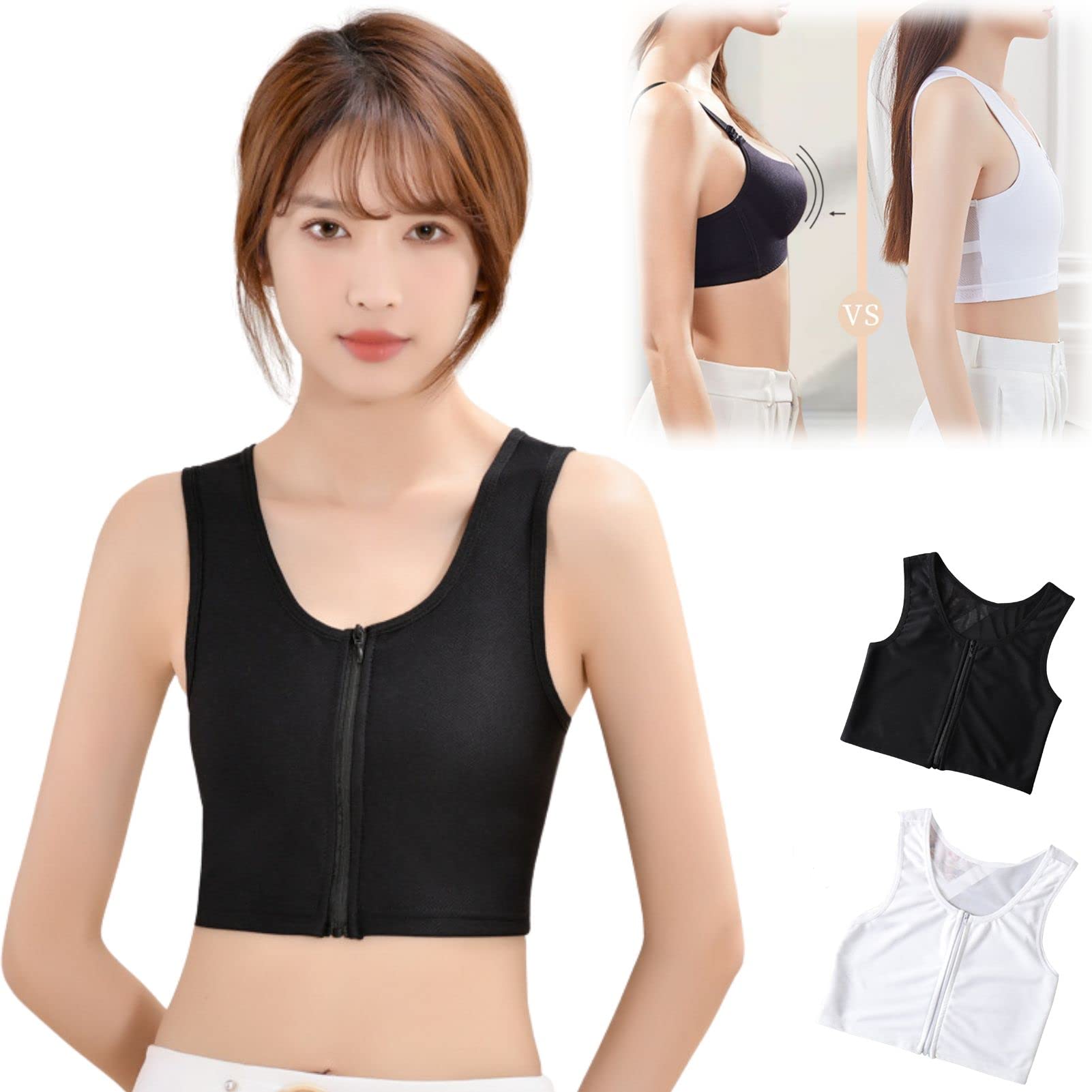 

AQZXA Укороченный летний бюстгальтер-топ для мужчин и с маленьким размером, дышащий, легко надевается и снимается, удобный и спортивный, в японском стиле «Тигр» чёрный