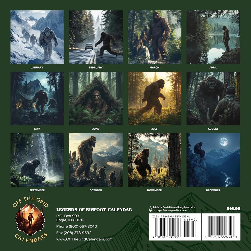 2026 Legends of Bigfoot | 12" X 12" | Wall Calendar
