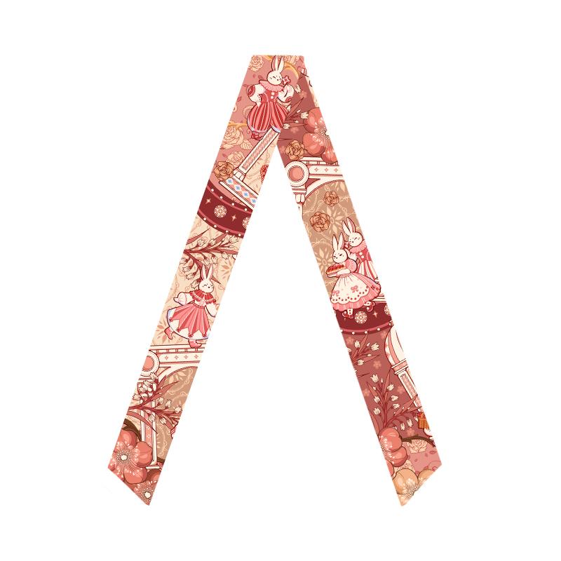 

Rose Party Long Silk Scarf Bean Paste Pink French Elegant Silk Scarf Braided Bag Handle Belt Designer Scarf Women 160cm