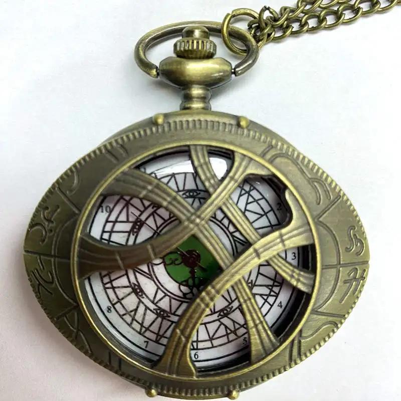 10pcs/lot Complex Geometric Pattern Case Quartz Pocket Watch Steampunk Men Women Necklace Pendant Clock Gifts Relgio