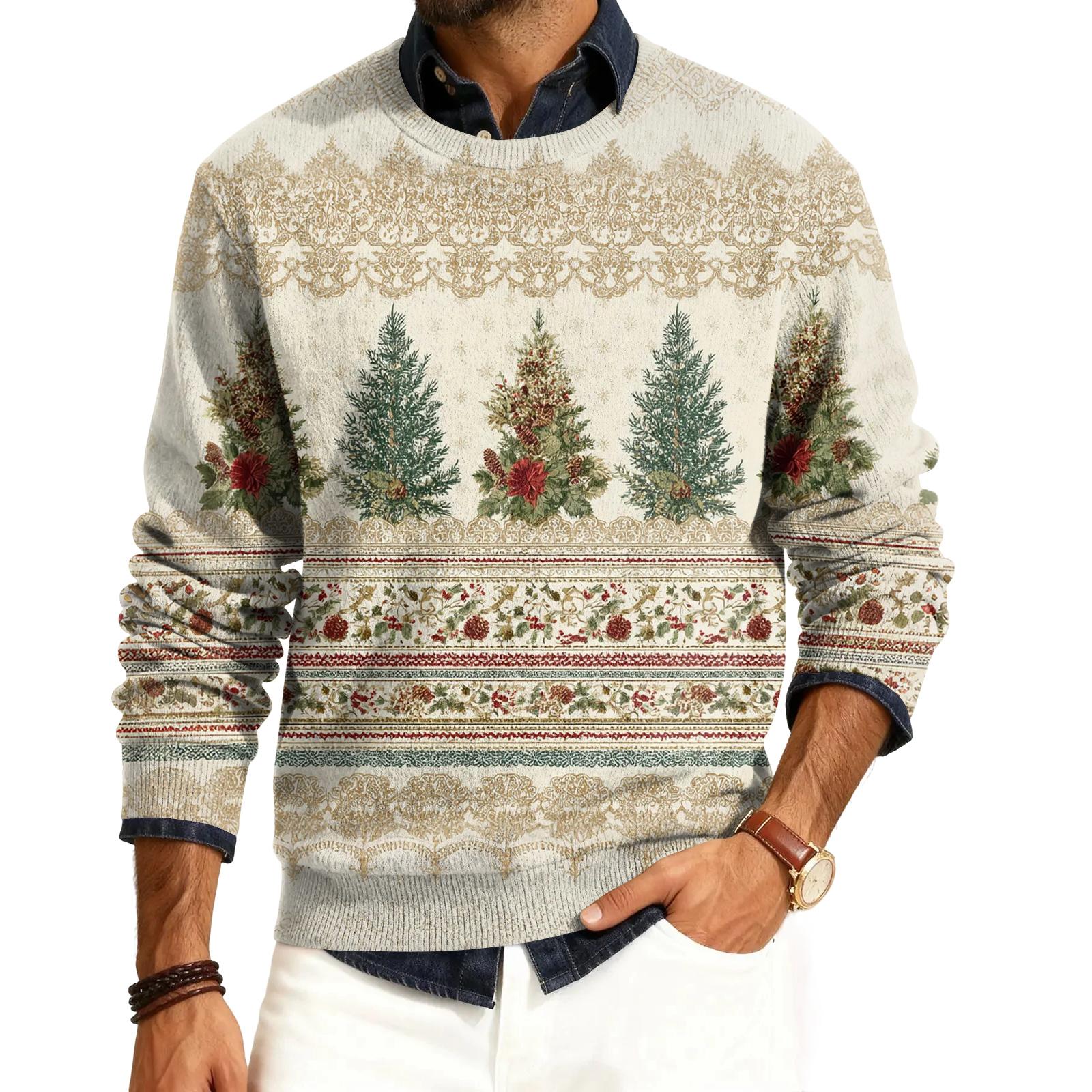 

Men s Round Neck Long Sleeve Ribbed Knit Pullover L бежевый