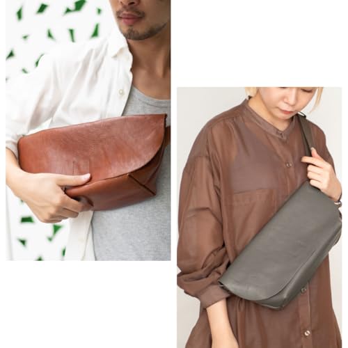 Dom Teporna Etain Leather Messenger Bag for Men and Women, Small but Large Capacity, Italian Leather Shoulder Bag