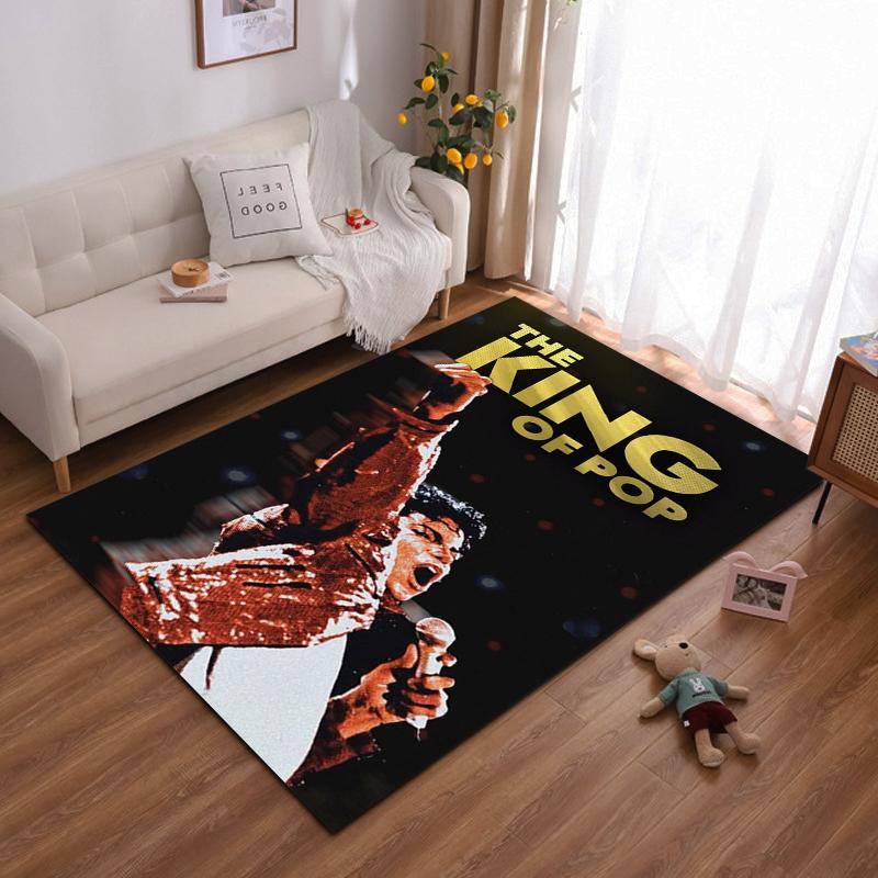 The King of Pop Singing Artwork Rug Non-slip rug suitable for living room and bedroom sofas sofas.