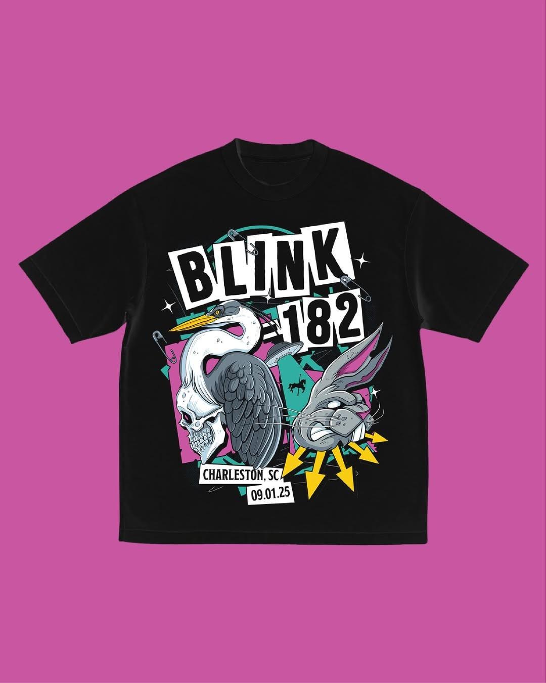 Blink-182 Charleston Sc 2026 T-Shirt Unisex All Size Reprint Heavy Cotton M