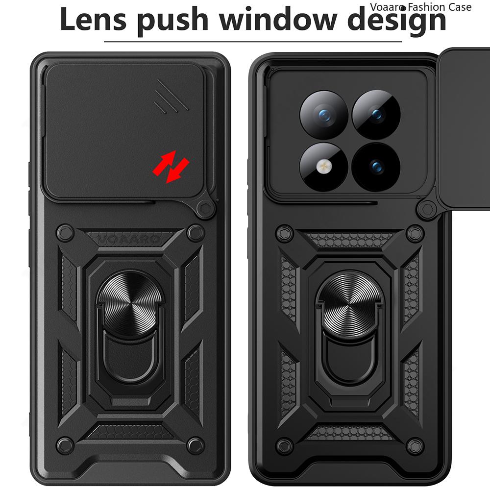 Slide Lens Armor Funda for Xiaomi Redmi Note 15 Pro Plus 5G China Case for Redmi Note 15 Pro 5G Case Magnetic Ring Stand Cove