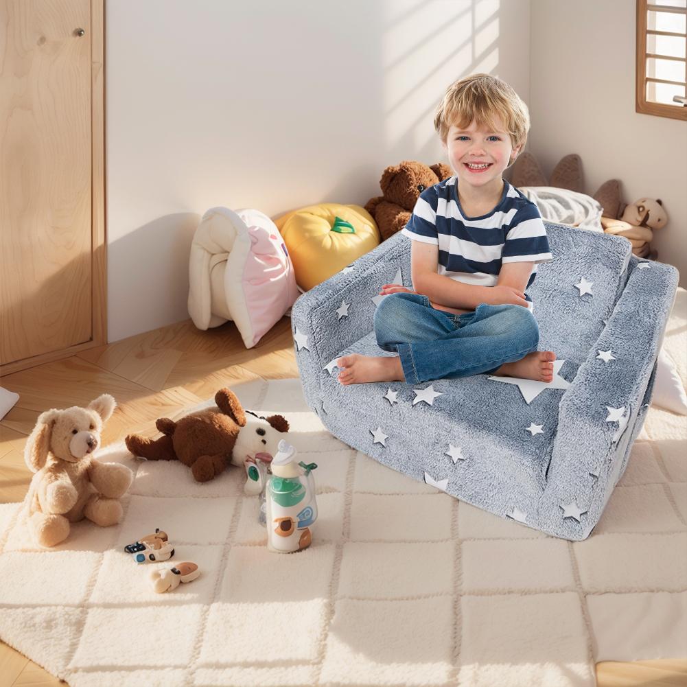 Cute Children's Sofa Flip Open Sofa Plush Toddler Chair Lazy Sofa Mini Seat Children's Backrest Bed Sofa Armchair Babies Couch