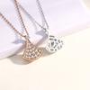 Full diamond small skirt necklace female Korean version ins niche design pendant fan collarbone chain sweater chain